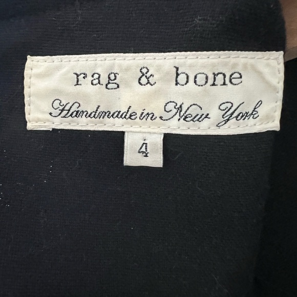 Rag and Bone sz 4 black wool dress LBD round neck POCKETS small hole - Picture 15 of 16
